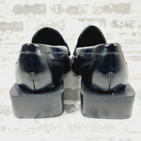 NEW Charles David Delusion Platform In Black Leather Old Money Loafers M851 - Picture 6 of 12